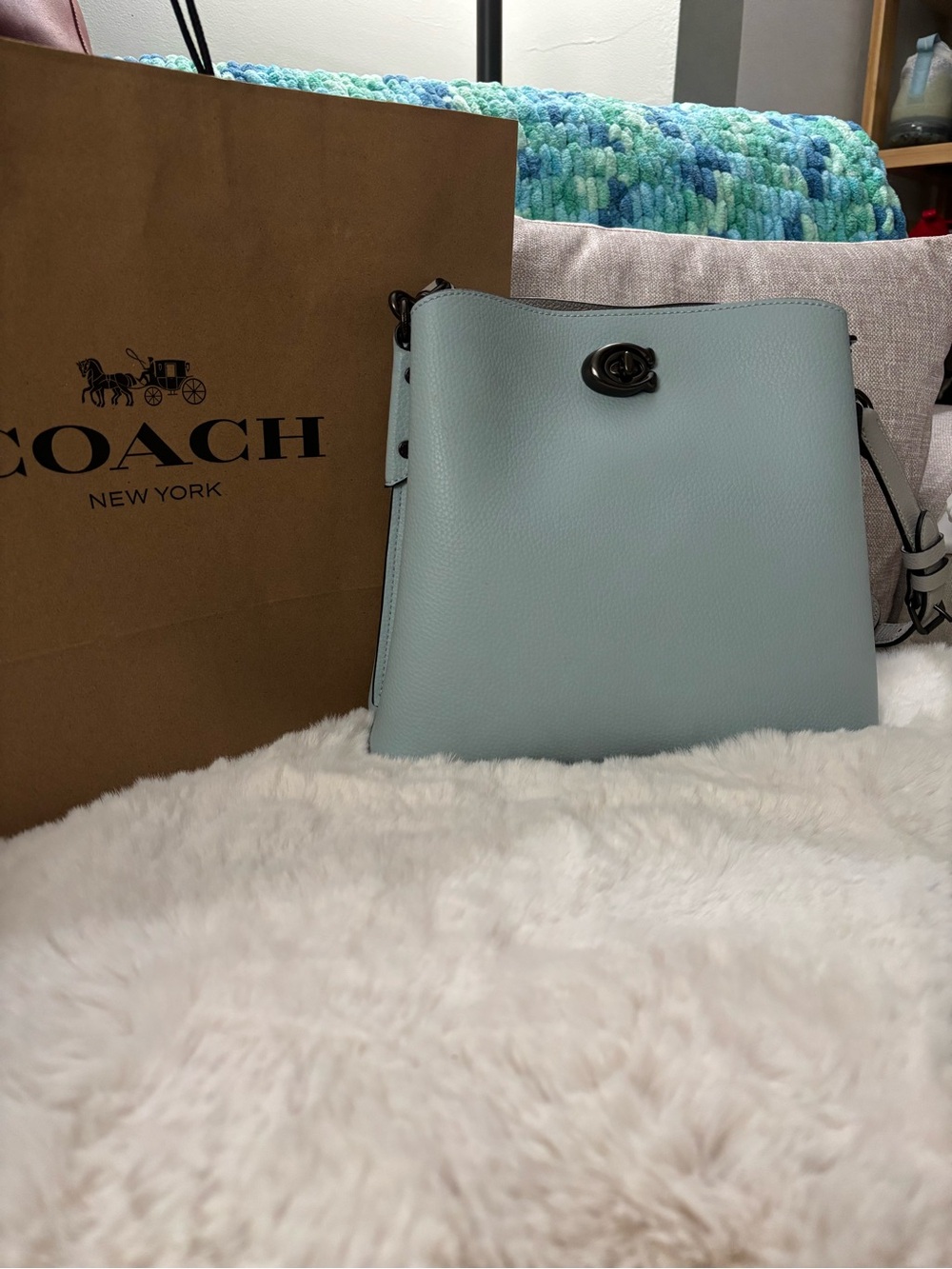 Coach Willow Color Block Leather Bucket Bag small